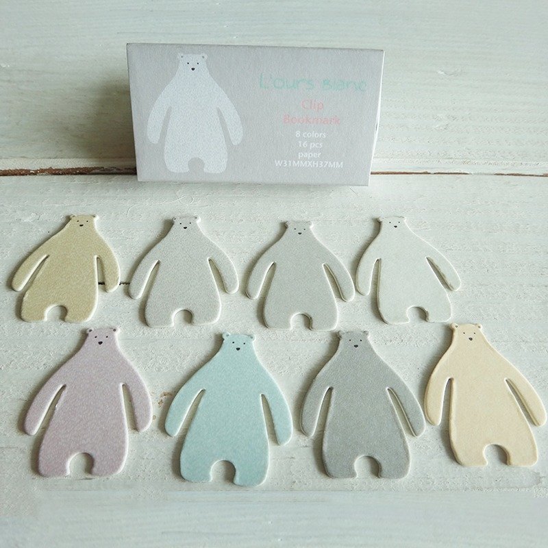 回纹针-北极熊-纸书签 - 书签 - 纸 
