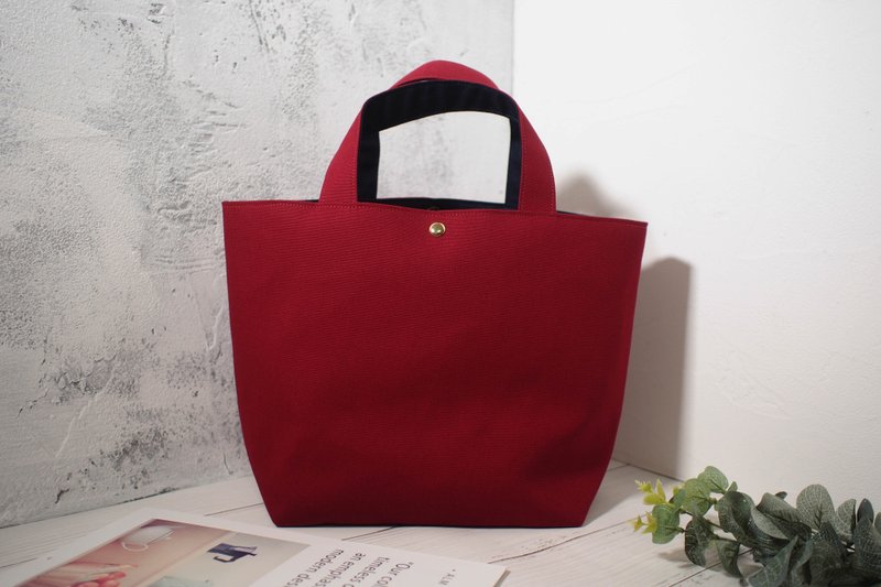 家家酒M系列拉链手提袋/肩背包/帆布包/复古红款 - 手提包/手提袋 - 棉．麻 红色