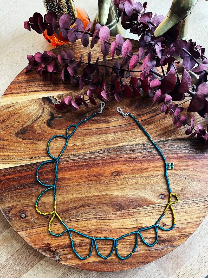 日本珠串多用途证件挂链 / 口罩链 / 挂绳 / 颈链 / 眼镜链 - BY - 项链 - 其他材质 卡其色