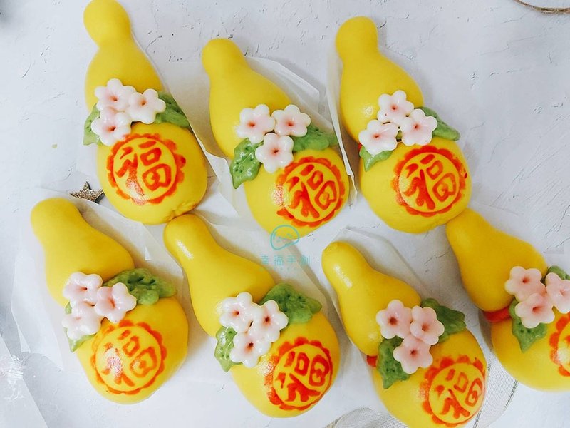 Cheerful幸福手创 拜拜馒头 葫芦福禄 中式蛋糕馒头 神明 祝寿6入 - 面包/吐司 - 新鲜食材 