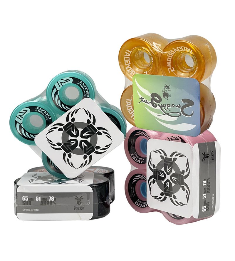 台湾SwaggyGOAT冲浪滑板刷街轮滑板轮大鱼板轮耐用动作高弹专业初 - 运动配件 - 塑料 多色