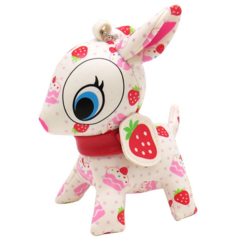 Puchi Babie Key Chain Strawberry Cake Deer Cute Doll Gift Present Japan - 玩偶/公仔 - 其他材质 白色