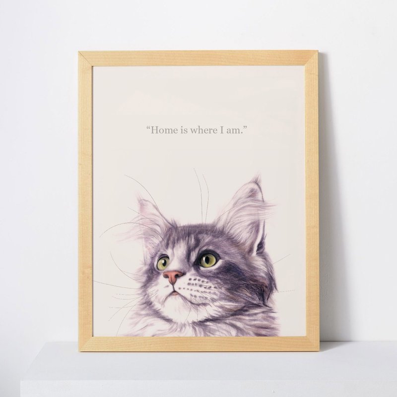 猫思猫言喵语11x14英寸装饰画 给猫咪猫奴的礼物 挪威森林猫 - 海报/装饰画/版画 - 纸 多色