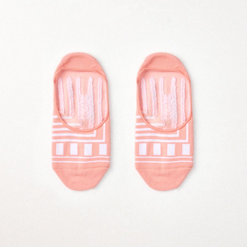 点线面 防滑隐形袜 - 粉(M) - 袜子 - 棉．麻 粉红色