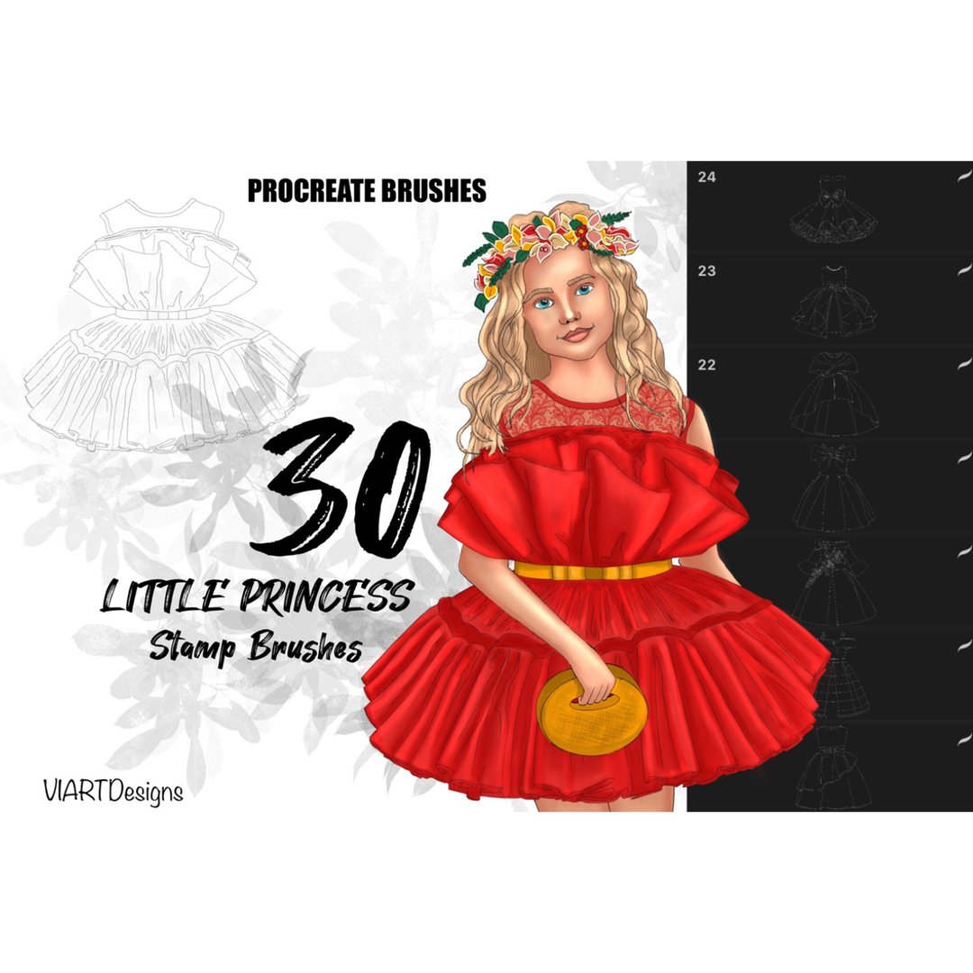 30 Fashion little dresses for Procreate App - 手工艺教程/工具书 - 其他材质 