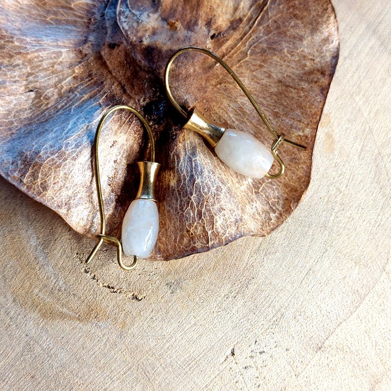 典雅玉耳饰 | 玉石 | 软玉 | - 耳环/耳夹 - 玉石 