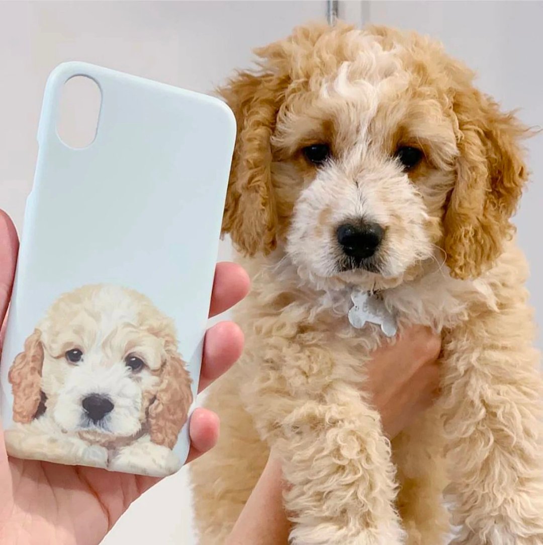 定制化手工宠物自画像手机壳 客制化手绘iPhone手机壳毛孩子肖像 - 手机壳/手机套 - 其他材质 多色