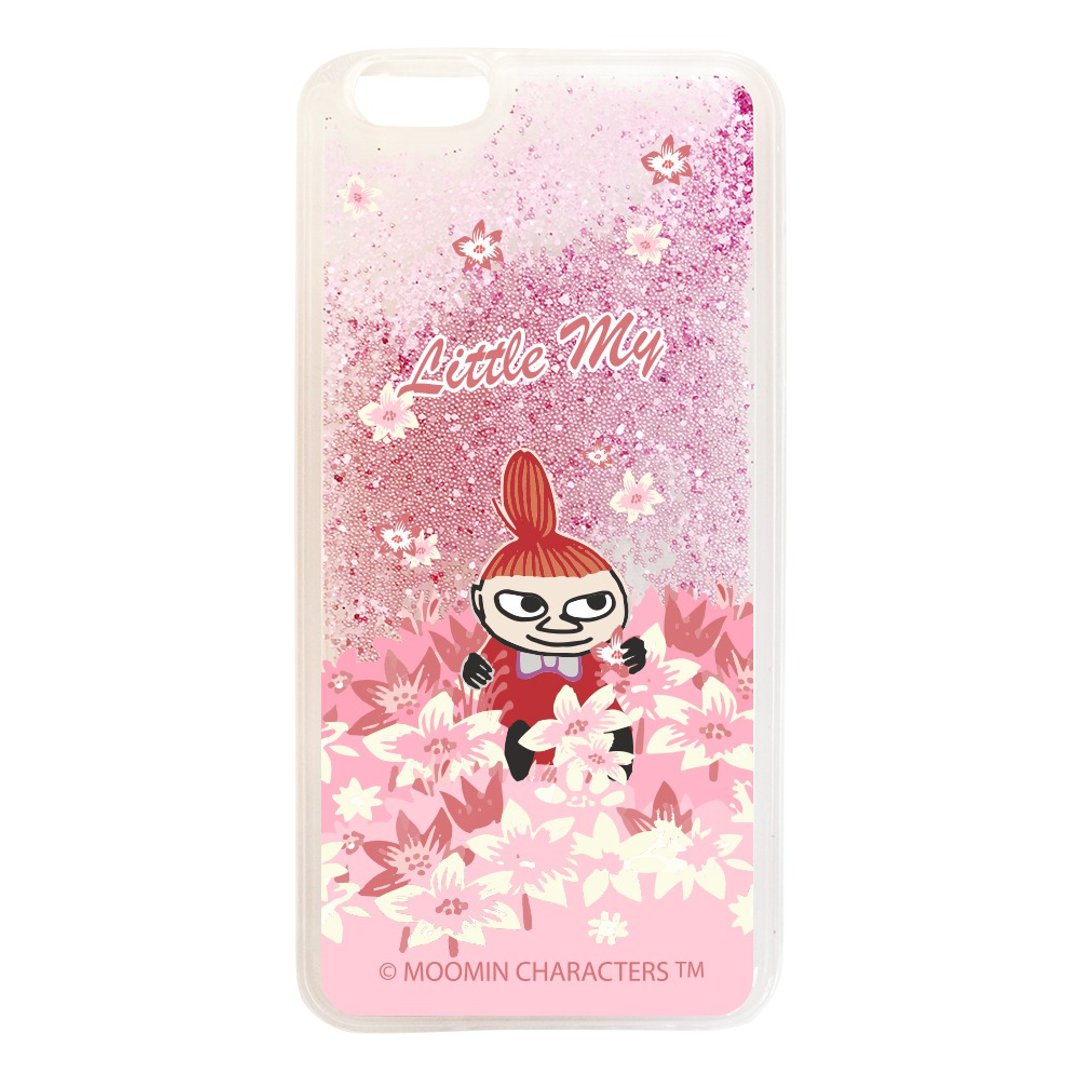 【iPhone系列】Moomin授权-透明流沙手机壳 小不点与花(粉) - 手机壳/手机套 - 塑料 粉红色