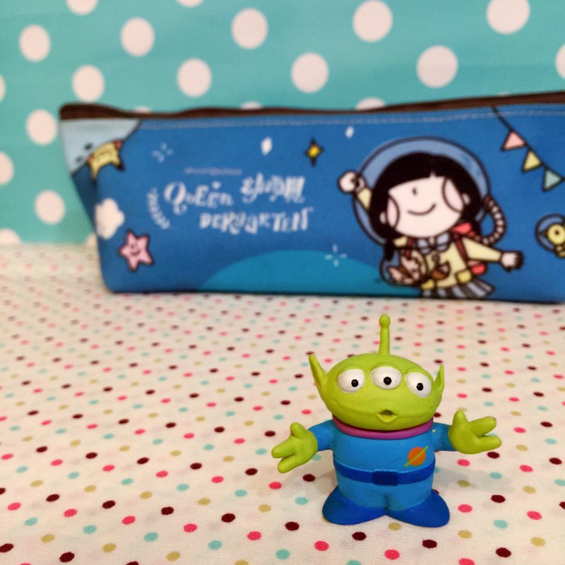 ✎宇宙飞行✡ / 铅笔袋 - 铅笔盒/笔袋 - 棉．麻 蓝色