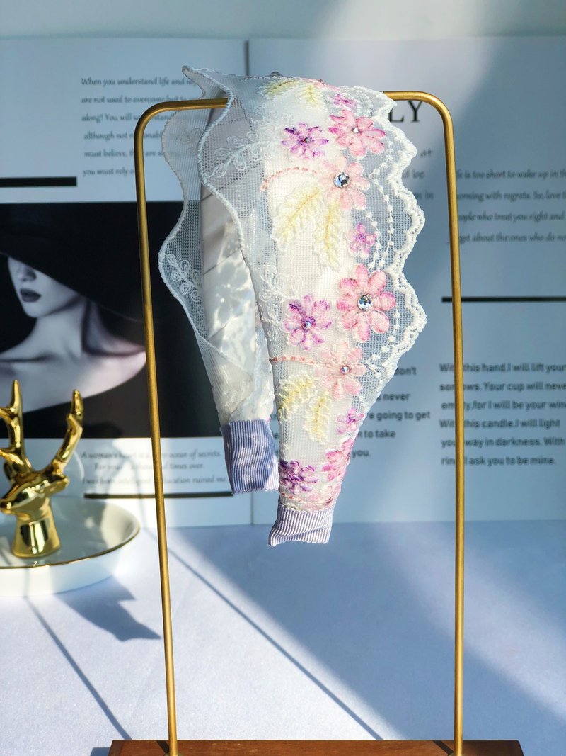 原创田园风发箍 - 发带/发箍 - 丝．绢 白色