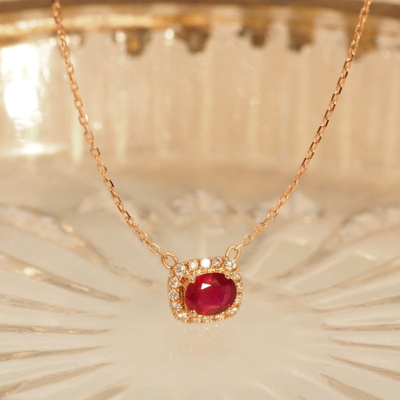 18K金鸽血红宝石糖果项链18K Gold Mega Pigeon Blood Ruby Gem C - 项链 - 贵金属 