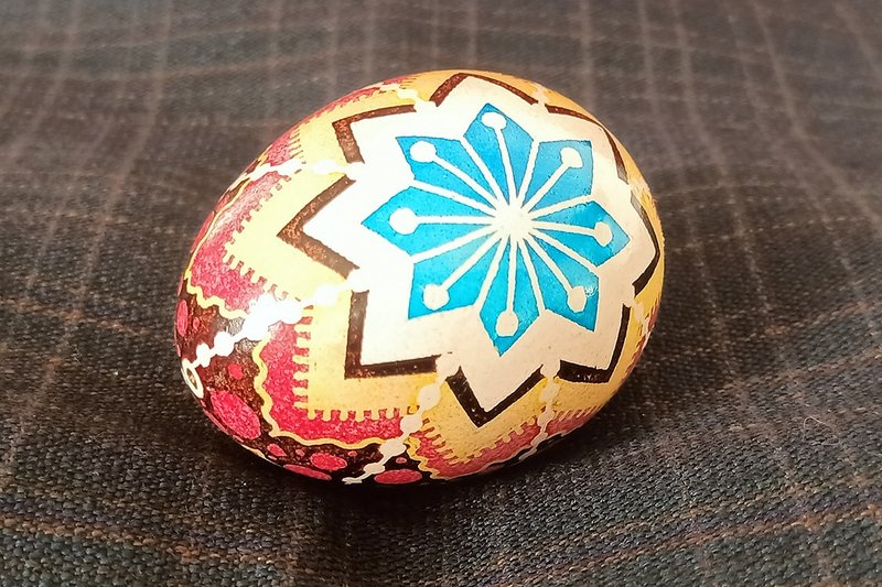 星辰诞生图腾 乌克兰复活节彩蛋 真鸡蛋 Pysanka 手工艺术装饰 - 摆饰 - 其他材质 多色