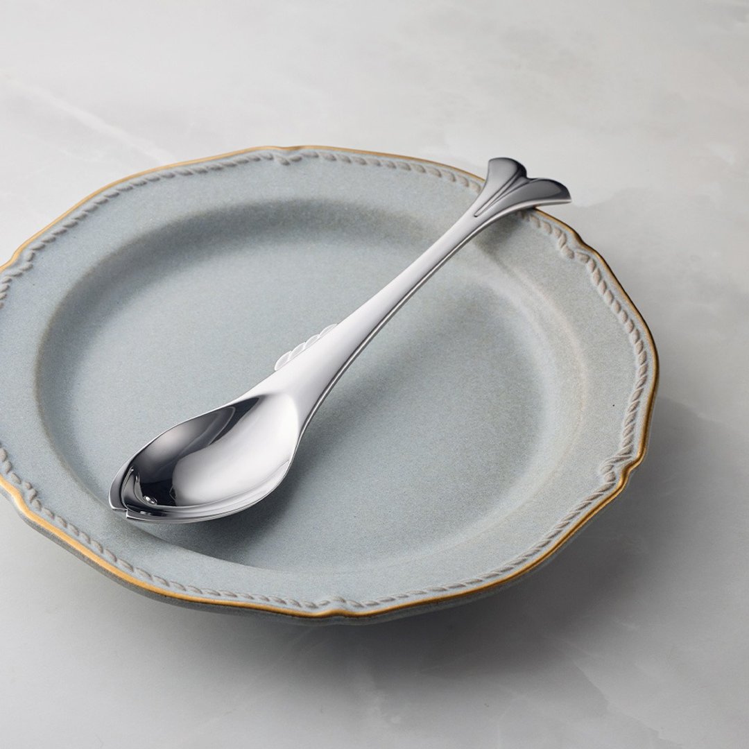 日本山崎金属 - 钓鱼系列 - 不锈钢匙 (190 mm) - 餐刀/叉/匙组合 - 其他金属 银色