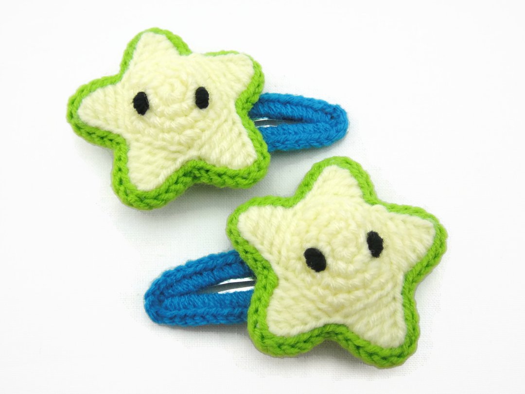 Crochet Snap Clip Hair Clip Accessories - Star Fruit - 发饰 - 聚酯纤维 黄色