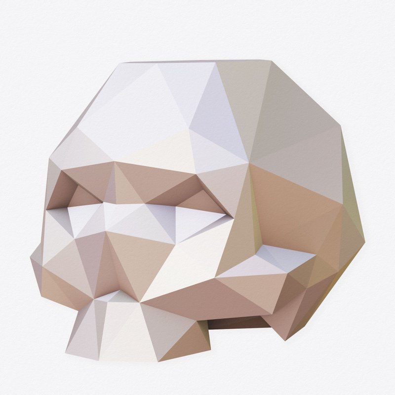 DIY纸低聚头骨3D纸艺模板PDF - 手工艺教程/工具书 - 其他材质 