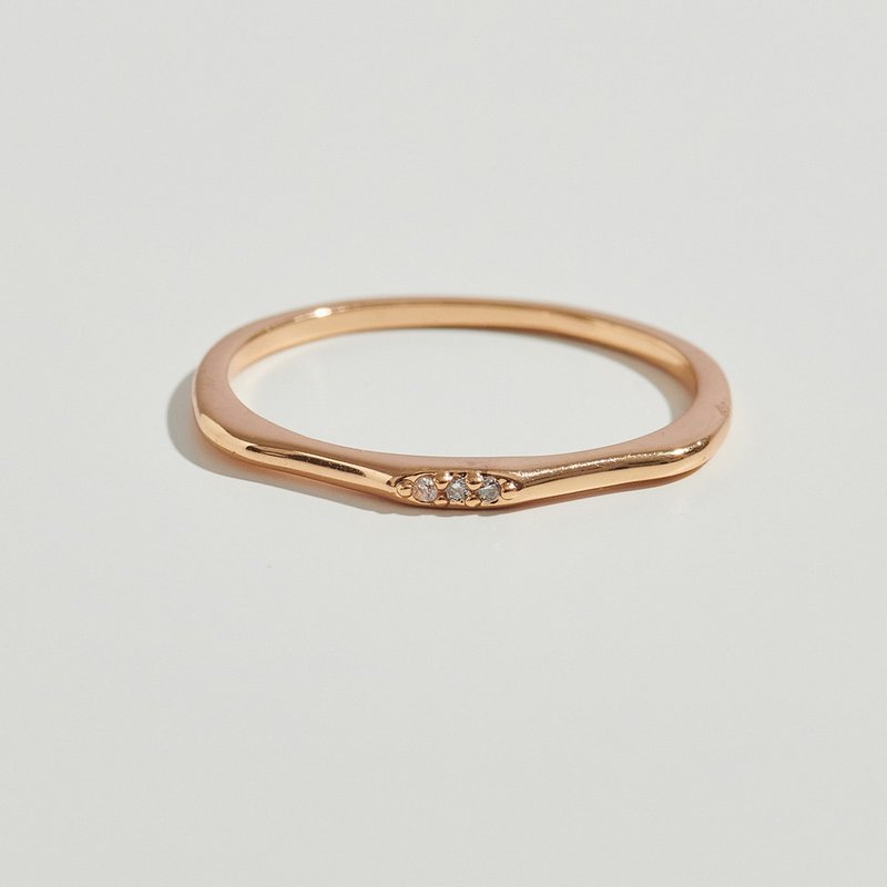 简钻线条戒指(共3色) 细闪/精致/质感/简约 - 戒指 - 铜/黄铜 