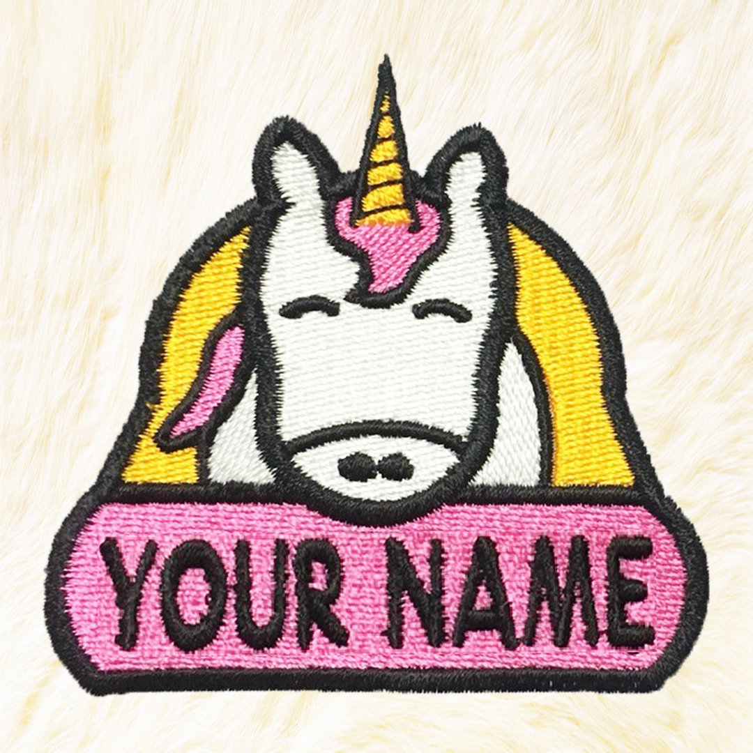 Unicorn Personalized Iron on Patch Your Name Your Text Buy 3 Get 1 Free - 编织/刺绣/羊毛毡/裁缝 - 绣线 粉红色