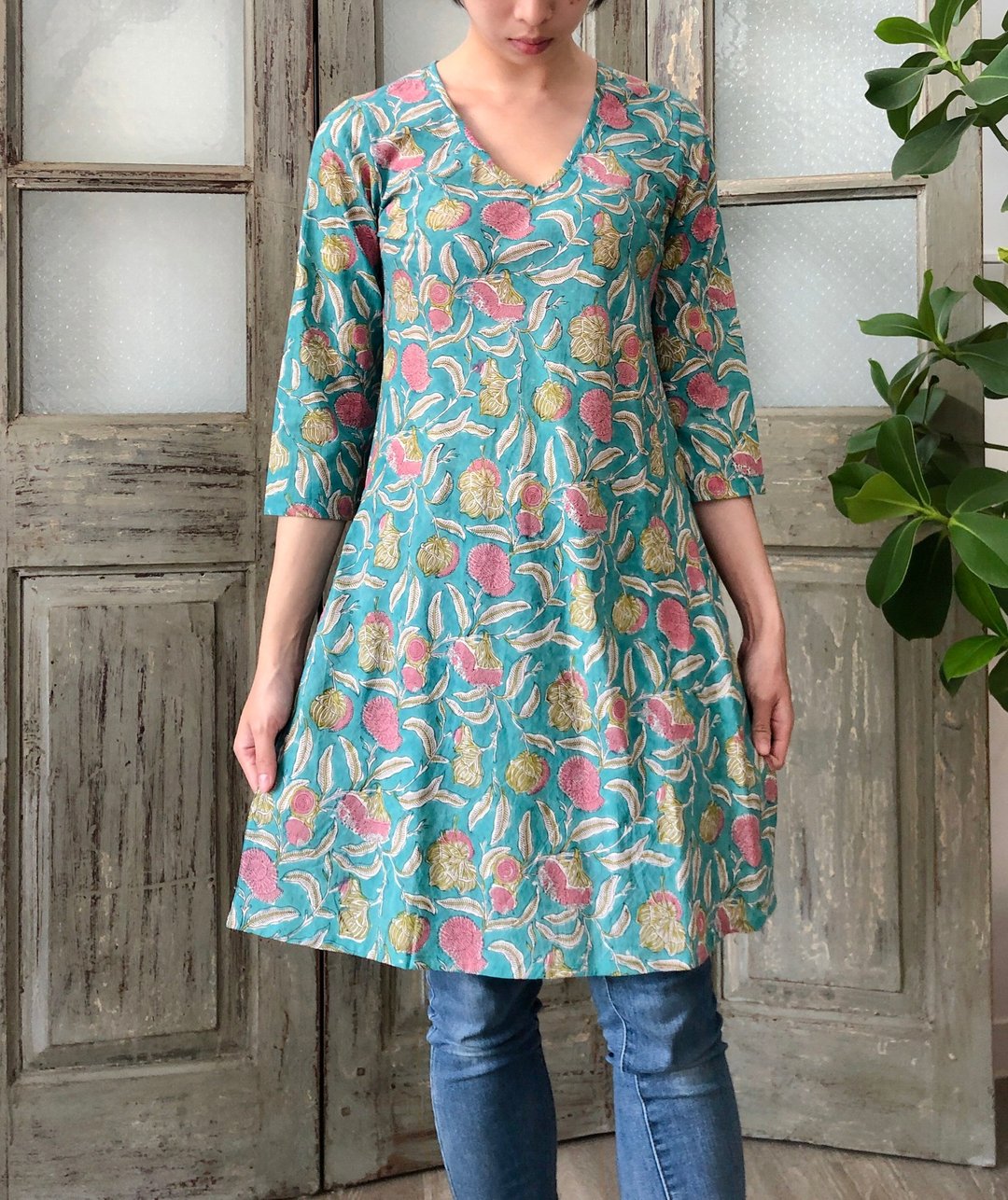 Season's Whisper 四季物语 湖蓝绿 April Kurta - 女装上衣 - 棉 蓝色