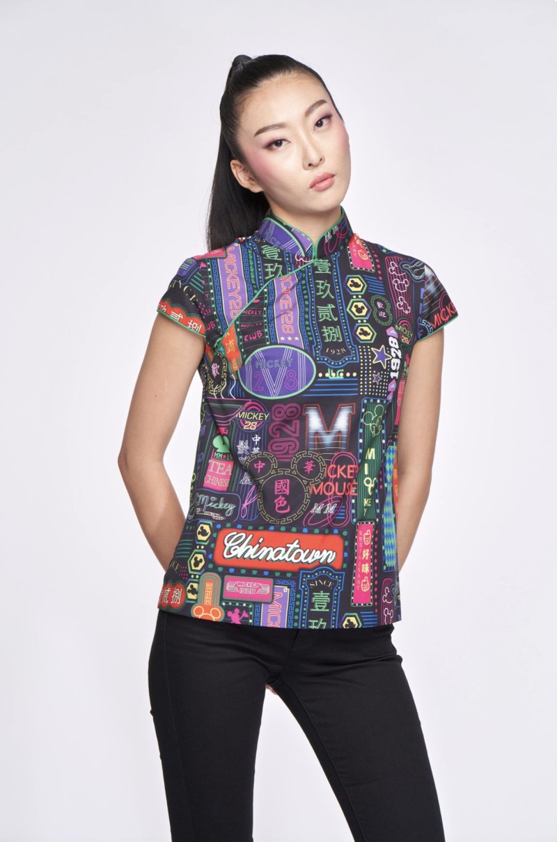 (迪士尼独家限量系列) 米奇香港霓虹 - 上衣 - 女装上衣 - 聚酯纤维 
