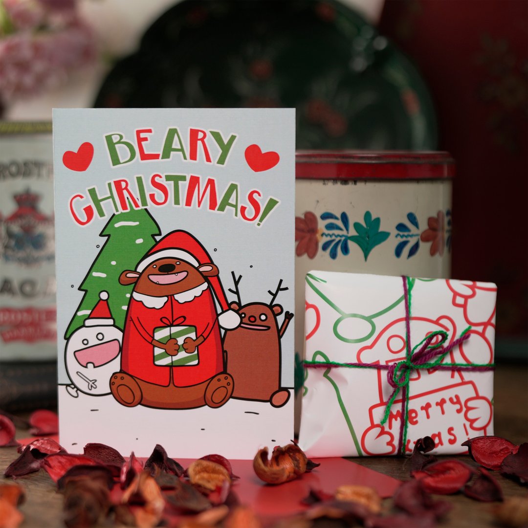 Beary Christmas 圣诞熊熊 ·圣诞卡片 - 卡片/明信片 - 纸 红色