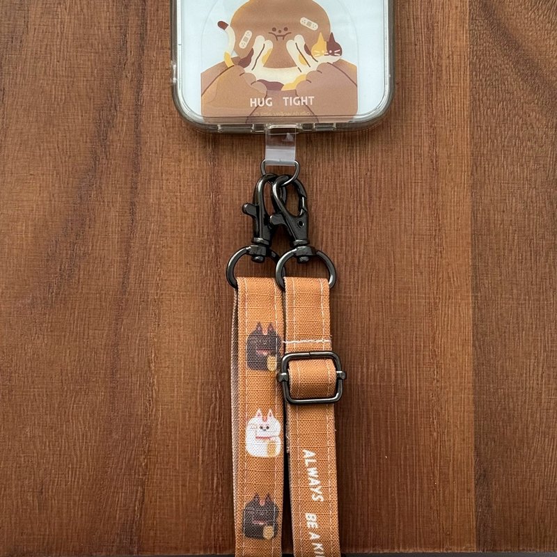 可调式背带 手机背带 轻量防水布 - 招财猫 GOOD LUCK - 手机配件 - 防水材质 橘色