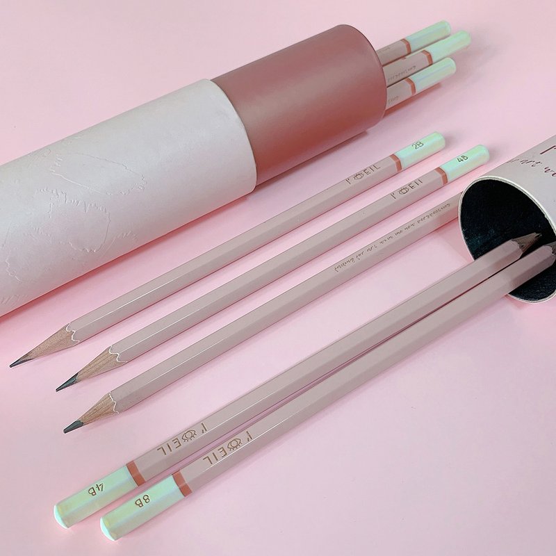 THE EYE 素描笔一套12支 粉红x玫瑰金#提供压印名字| L'oeil - 铅笔/自动铅笔 - 木头 粉红色