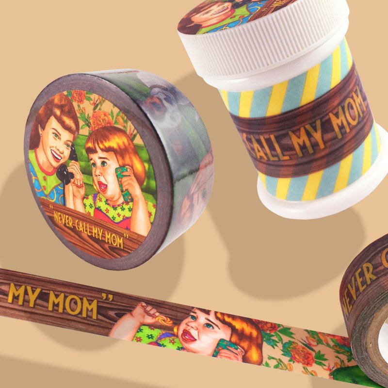 妈妈接电话 / 纸胶带 - 纸胶带 - 纸 卡其色