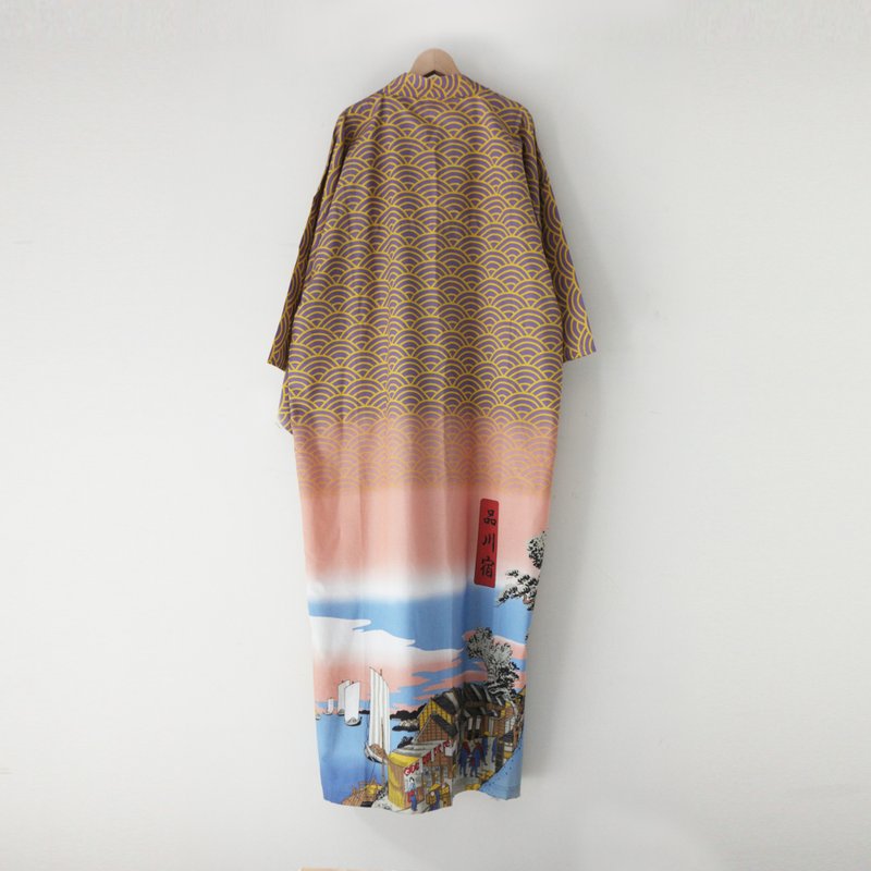 A ROOM MODEL - VINTAGE，浮世绘浴衣 / CF-0983 - 女装休闲/机能外套 - 棉．麻 紫色