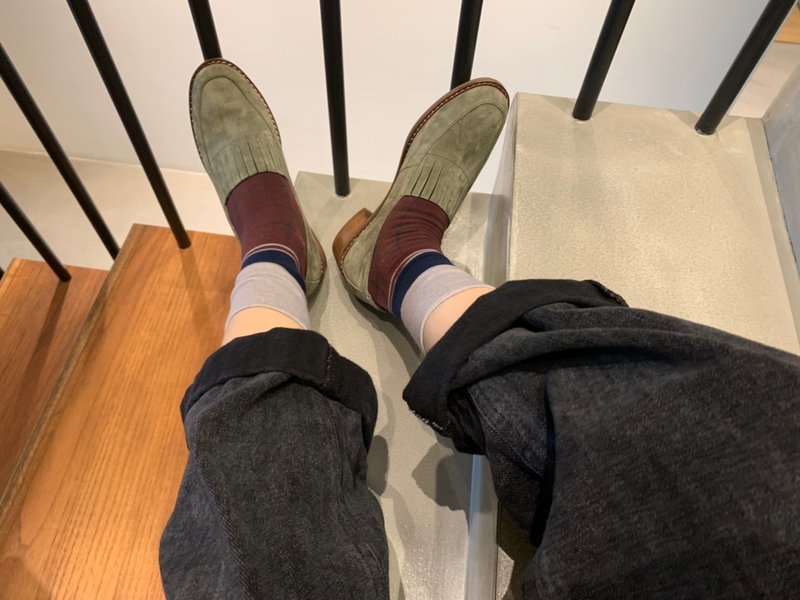 无重轻盈底!弹性小围裙乐福鞋  MIT 内外全真皮 3M轻防水_苔绿色 - 雨鞋/雨靴 - 真皮 绿色