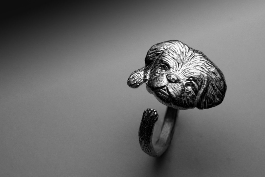 宠物西施犬银戒指 - 戒指 - 其他金属 银色