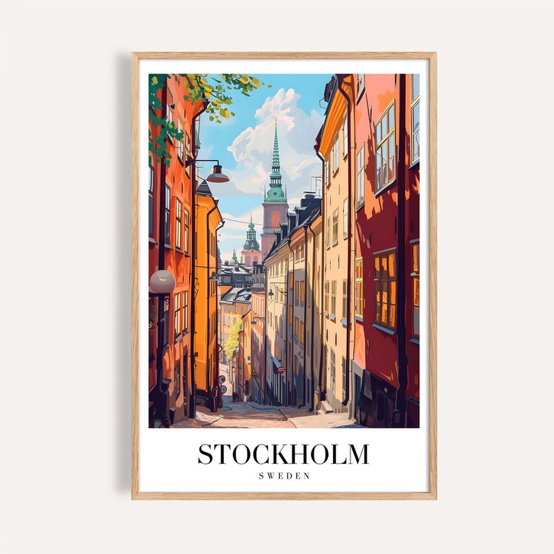 斯德哥尔摩老城 Stockholm Old Town / 城市景观插画海报 挂画 - 海报/装饰画/版画 - 纸 