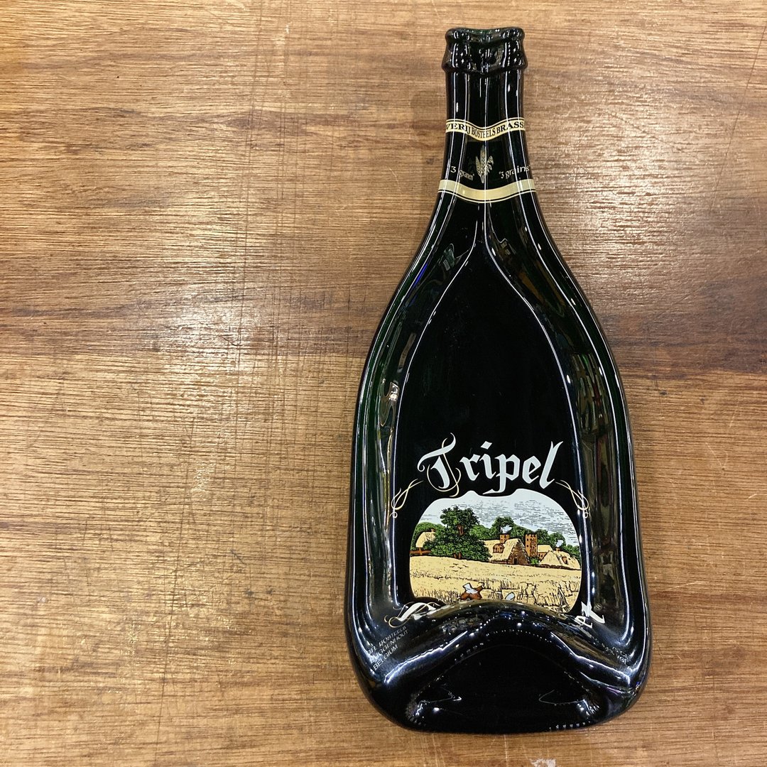 喀麦力三麦金修道院啤酒Tripel Karmeliet酒瓶盛盘 - 盘子/餐盘/盘架 - 玻璃 