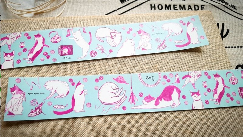 【定制化商品】Mini Box-Cat2 猫咪蓝纸胶带 /4713077970812 - 纸胶带 - 纸 