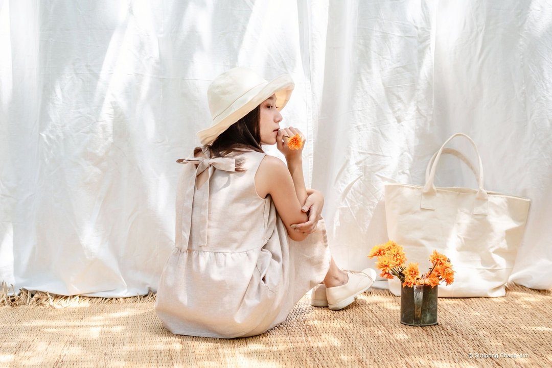 Good Mood Top - Khaki - 女装上衣 - 棉 卡其色