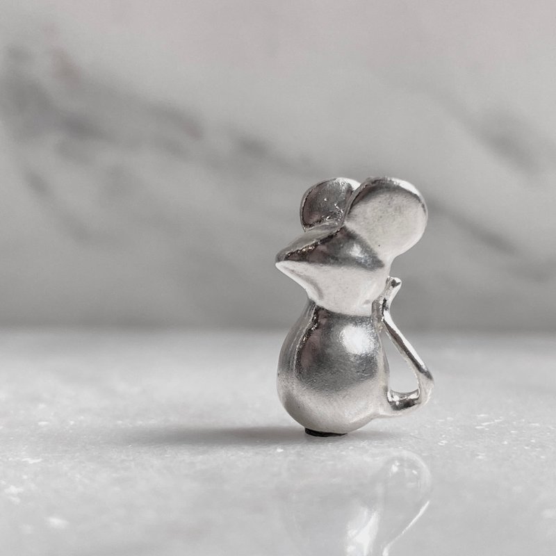 【纯银手作】鼠・灵动好奇・纯银项链 - 项链 - 纯银 银色