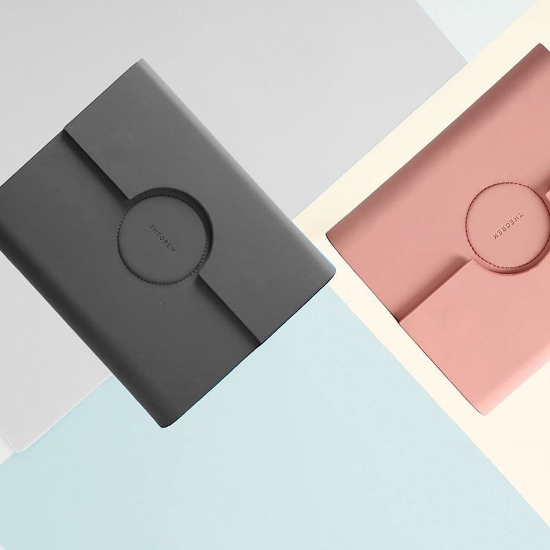 Diary Circular a6 圆形日记本，笔记本，护眼纸，灰色 - 笔记本/手帐 - 人造皮革 粉红色