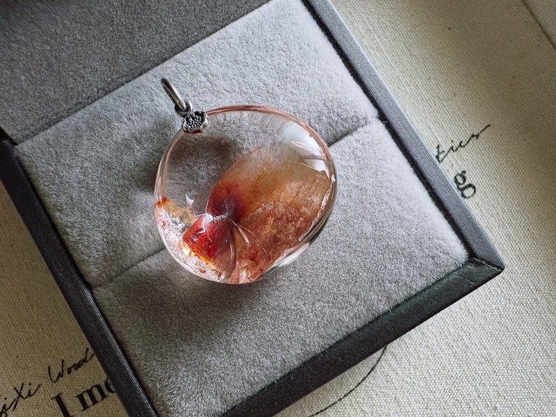 红胶花水晶・透明绽放款 - 项链 - 水晶 