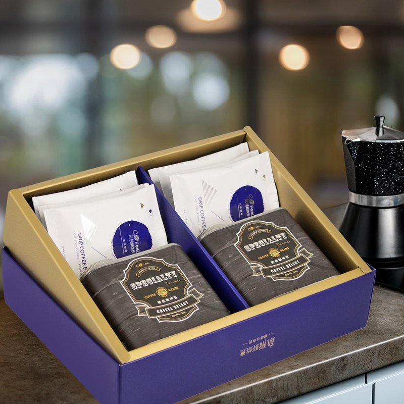 CoFeel凯飞 马拉威酒香艺妓│咖啡豆+滤挂咖啡礼盒│啡常燕丽礼盒 - 咖啡 - 其他材质 蓝色