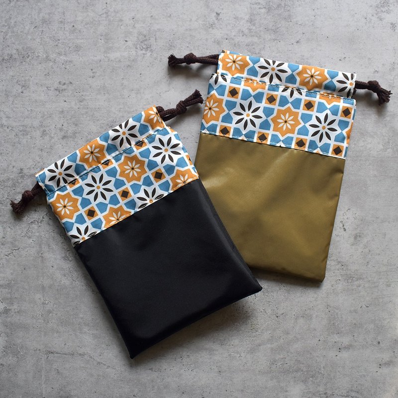 旅行防水束口收纳袋16x20_花砖橘 - 束口袋双肩包 - 尼龙 橘色