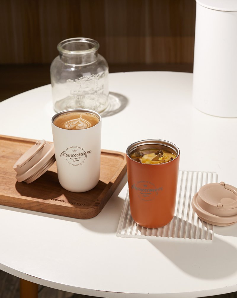 日本 MOMOCONCEPT Ice Latte 冰拿铁 双层不锈钢真空咖啡杯 390ml - 保温瓶/保温杯 - 不锈钢 多色