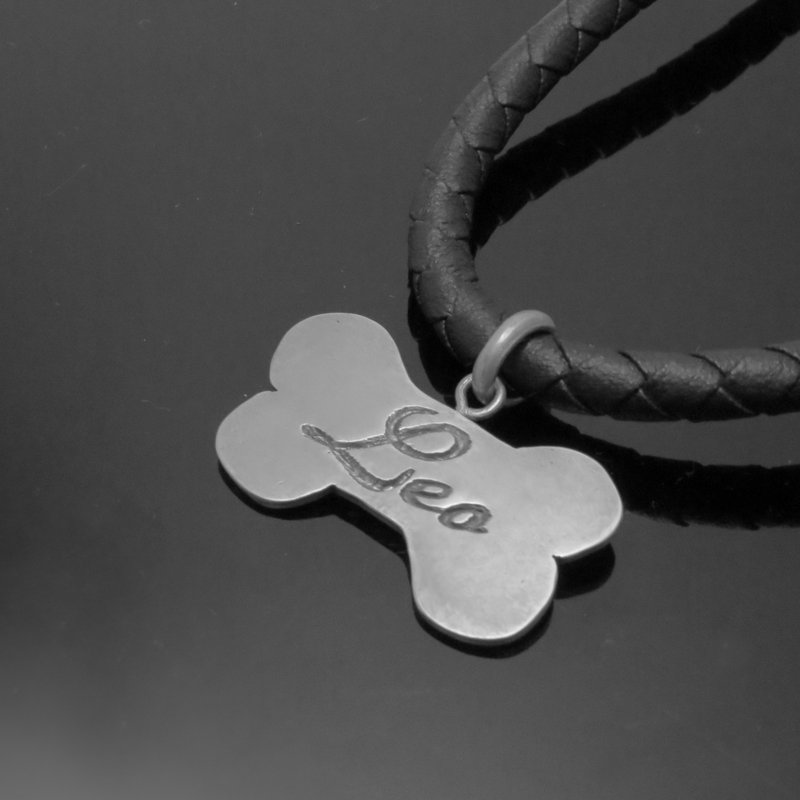 宠物专属  / 狗狗姓名电话吊饰吊牌 / 925银 / 定制化 - 钥匙链/钥匙包 - 其他金属 银色