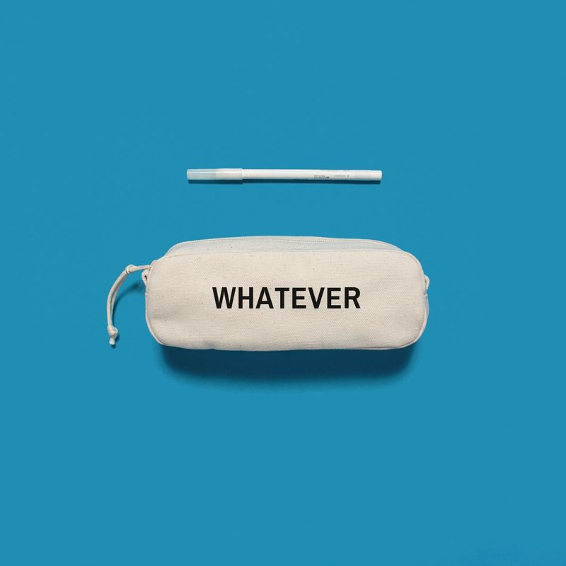 定制文  英法日韩8字体 自己设计 送礼有趣 - 圆角立体 笔袋 (O-S) - 铅笔盒/笔袋 - 棉．麻 白色