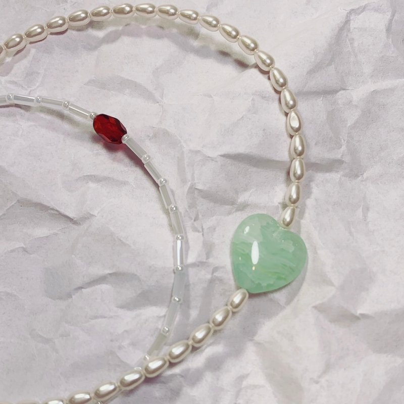 心底的秘密─手工串珠项链 - 项链 - 其他材质 红色