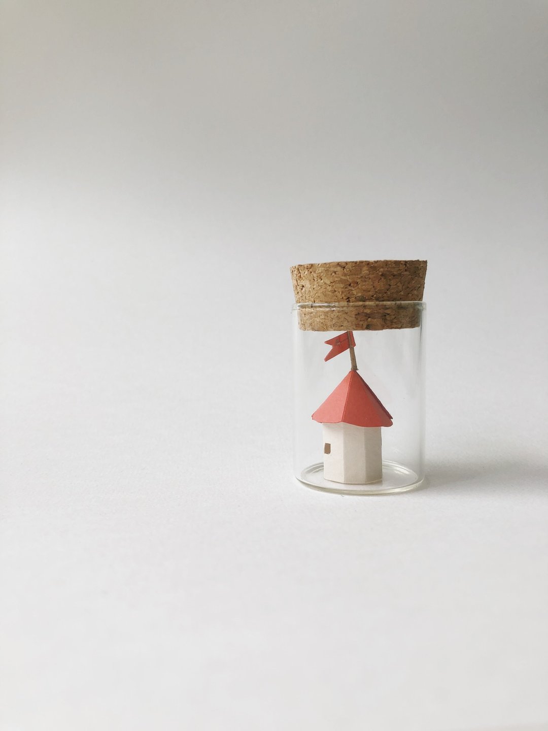 small paper house jar - red circus tent - 摆饰 - 玻璃 