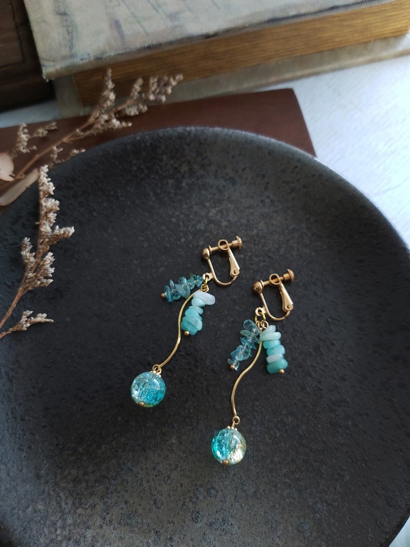 Aiyana 森林系列 天河石 磷灰石 耳环 - 耳针/耳夹 圣诞节礼物 - 耳环/耳夹 - 水晶 紫色