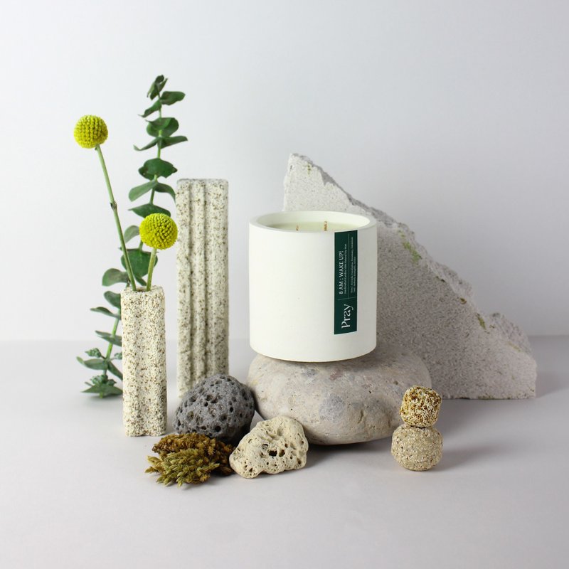 Handcrafted Soy Candle : 08:00 AM - Wake Up! - 蜡烛/烛台 - 水泥 白色
