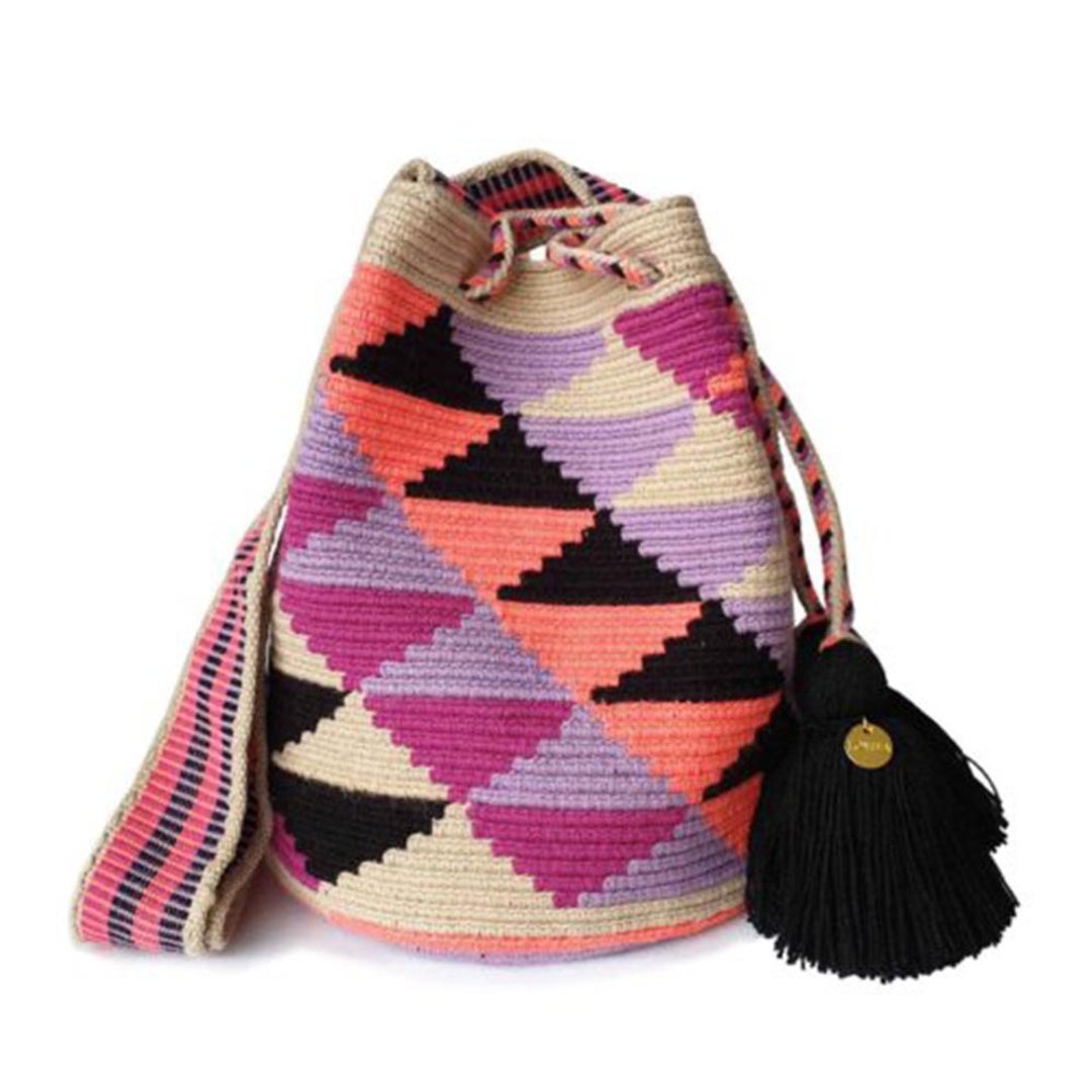 Wayuu Bag 瓦尤包(M)/哥伦比亚纯手工/每款只有一个-【森林秘境】 - 侧背包/斜挎包 - 棉 红色
