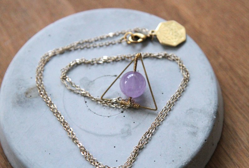 MYTH: 三角几何薰衣草紫晶项链 - 项链 - 宝石 紫色