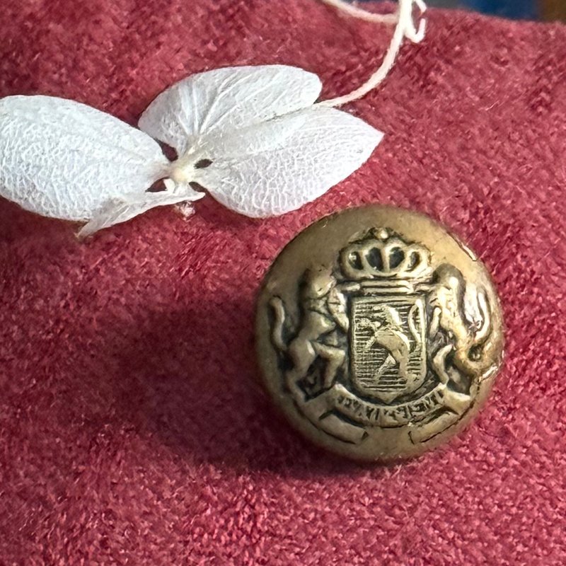 * 50878-罕见法国古董黄铜钮扣 - 袖扣 - 铜/黄铜 