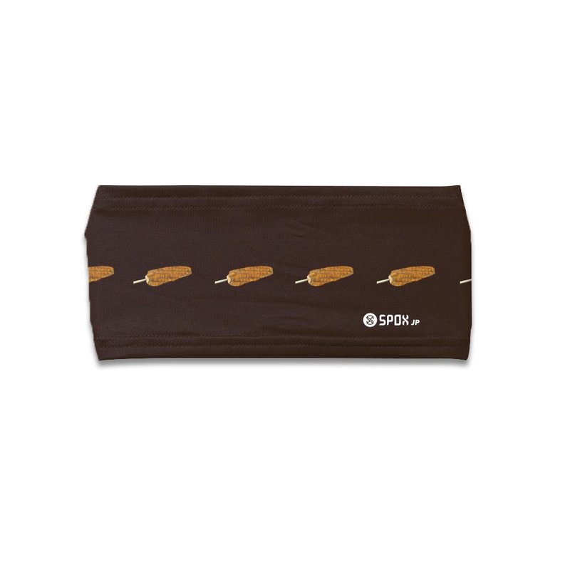 【台湾夜市小吃系列 烤玉米】潮流运动 排汗速干发带 凉感头带 - 运动配件 - 聚酯纤维 咖啡色